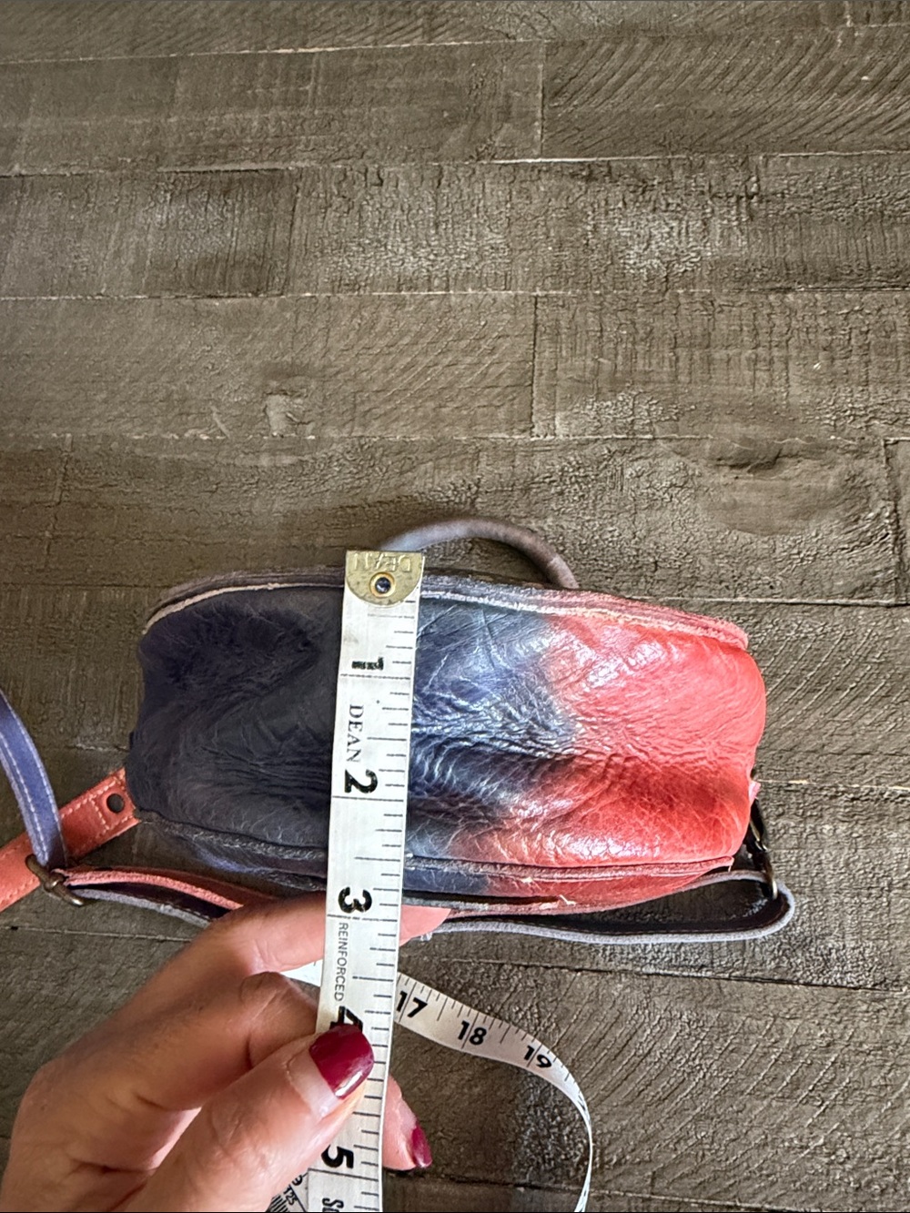 Bed Stu Cotton Candy Tie Dye Leather Arenfield crossbody bag - Picture 6 of 12